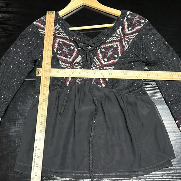 Abercrombie & Fitch Half Sweater Middle Pull String Top Shirt Blouse - Picture 2 of 6